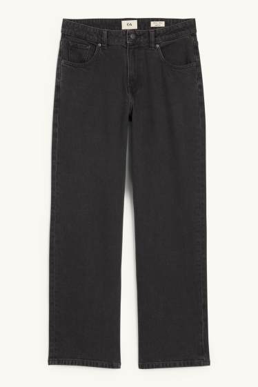 Damen - Baggy Jeans - Mid Waist - dunkeljeansgrau