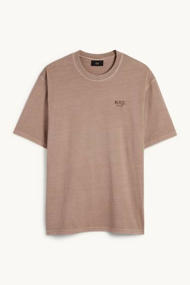 Herren - T-Shirt - Relaxed Fit - hellbraun