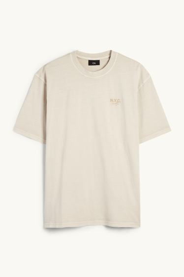 Bărbați - Tricou - relaxed fit - bej deschis