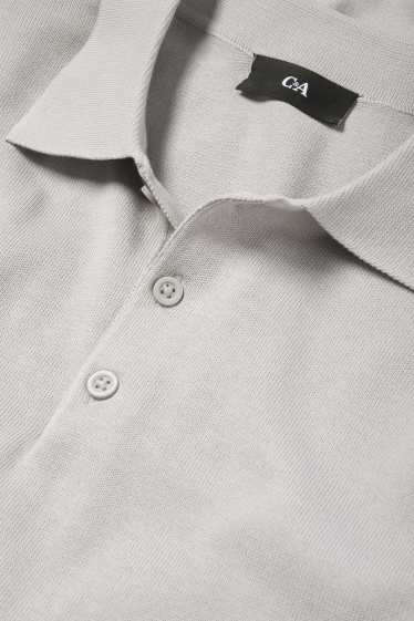 Home - Polo de mànigues llargues - de punt - gris clar