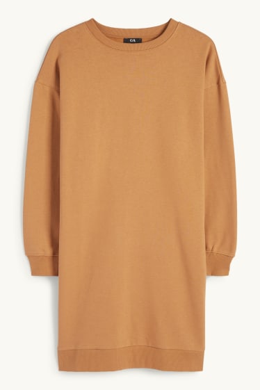 Women - Sweatshirt dress - brown