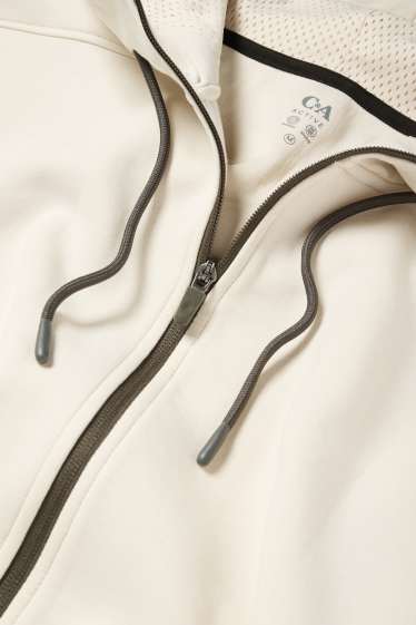 Home - Dessuadora oberta tècnica amb caputxa - blanc trencat