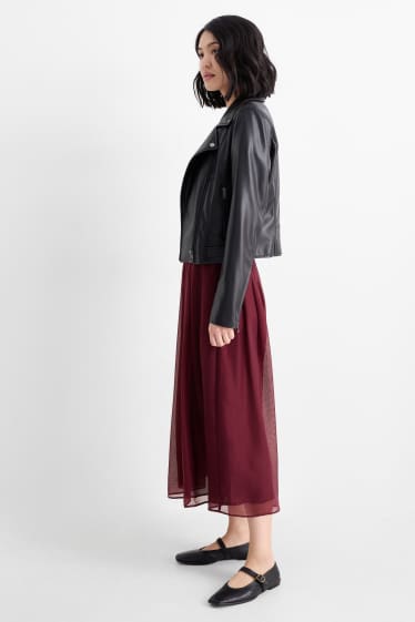 Women - Pleated skirt - bordeaux