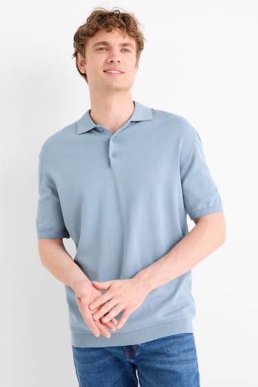 Home - Polo de punt - regular fit - blau clar