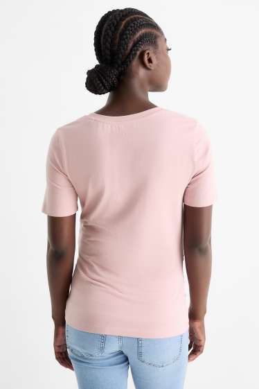 Damen - Multipack 2er - Umstands-T-Shirt - schwarz / rosa