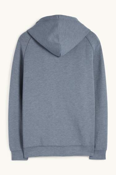 Hommes - Veste de sport à capuche - bleu chiné