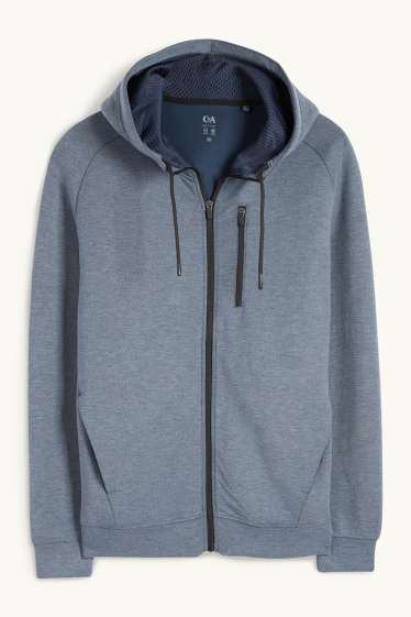 Hommes - Veste de sport à capuche - bleu chiné