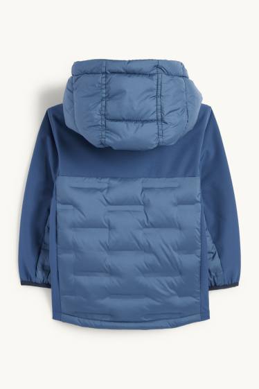 Kinder Buben - Hybridjacke mit Kapuze - blau