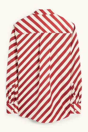 Femmes - Chemisier - à rayures - rouge / beige
