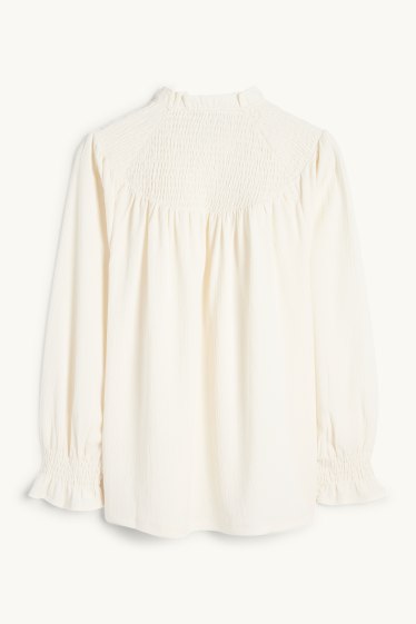 Nena - Samarreta de màniga llarga - estructurada - de punt de niu d'abella - blanc trencat