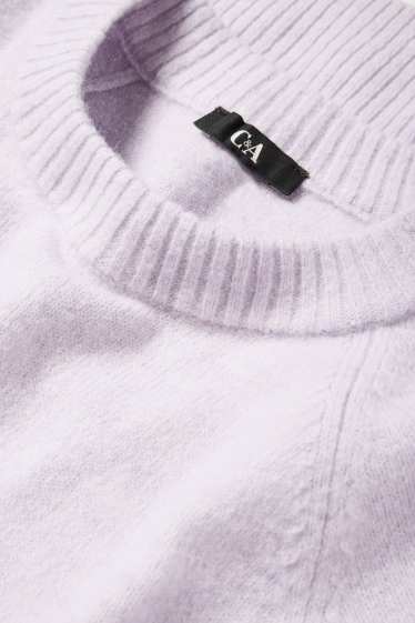 Femmes - Pull en maille - manches courtes - violet clair