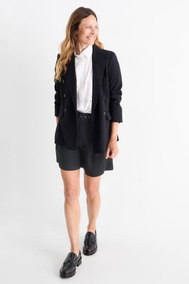 Donna - Shorts con cintura - vita alta - nero