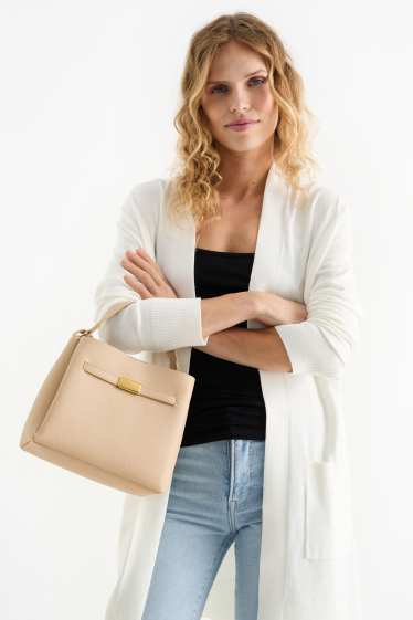 Donna - Borsa a tracolla - similpelle - beige
