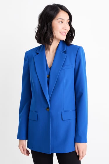 Women - Oversized long blazer - dark blue