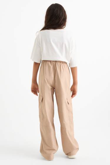 Kinder Mädchen - Cargohose - beige