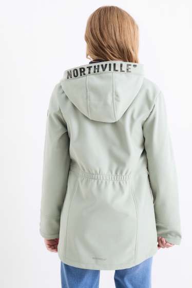 Bambine - Giacca softshell con cappuccio - impermeabile - grigio