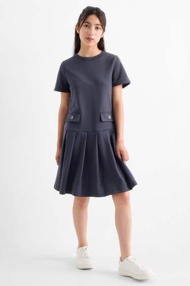 Children Girls - Dress - dark blue