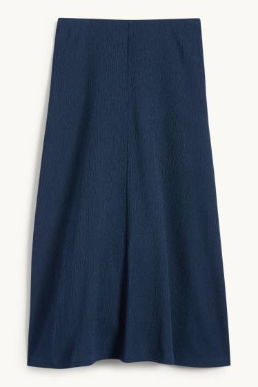 Femmes - Jupe - finition texturée - bleu foncé