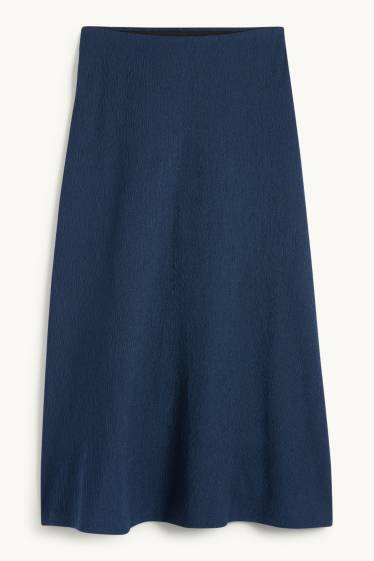 Femmes - Jupe - finition texturée - bleu foncé