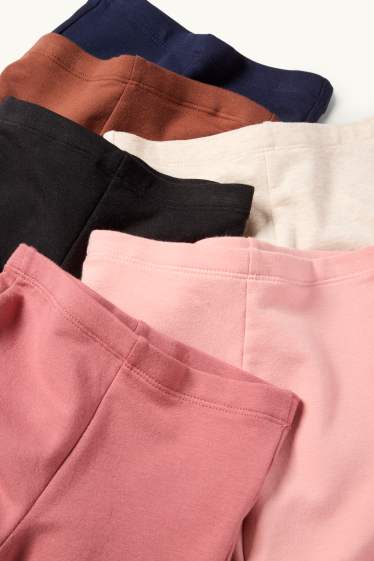 Children Girls - Multipack of 6 - flared thermal leggings - dark rose