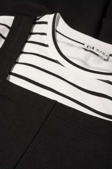 Dona - Conjunt - samarreta de mànigues llargues i pantalons de peto de maternitat - 2 peces - negre