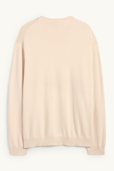 Herren - Feinstrick-Pullover - hellbeige