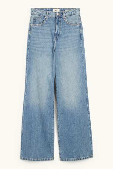 Femmes - Wide leg jean - high waist - jean bleu