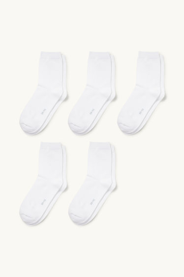 Femmes - Lot de 5 paires - chaussettes - blanc