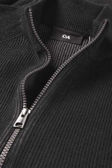 Home - Jaqueta de punt - acanalada - negre