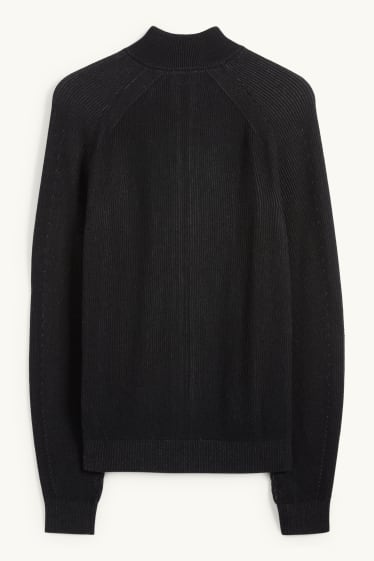 Home - Jaqueta de punt - acanalada - negre
