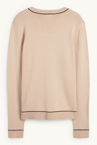 Femmes - Pull en maille fine - beige