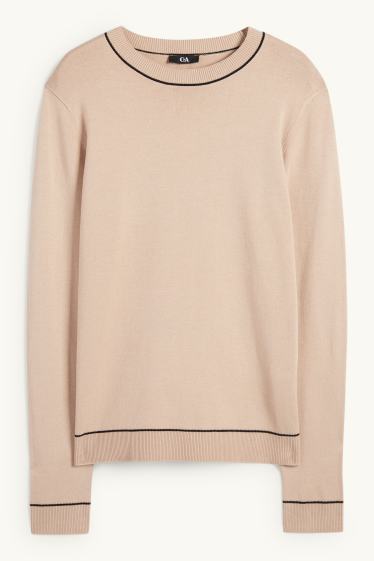 Femmes - Pull en maille fine - beige