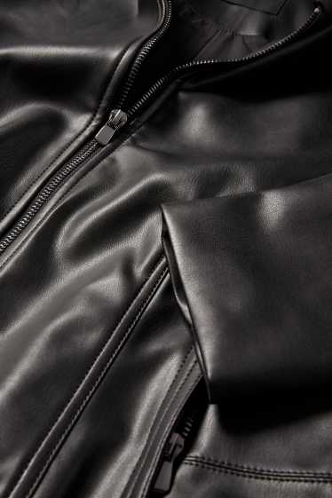 Damen - Jacke - Lederimitat - schwarz