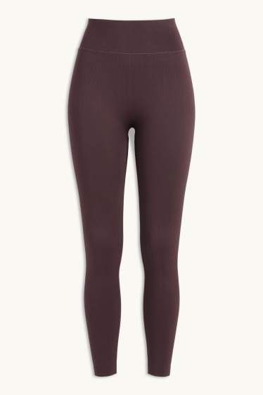 Femei - Colanți funcționali - fără cusături - maro închis
