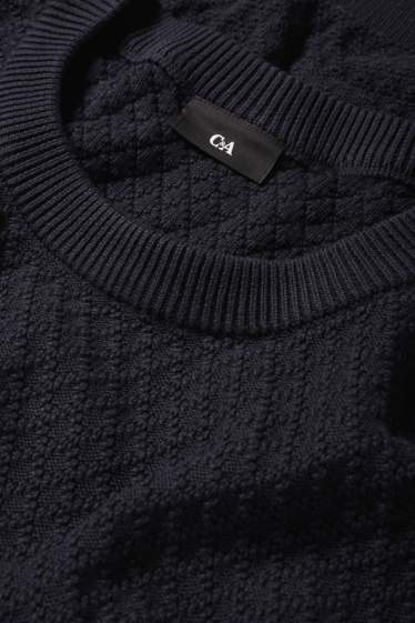 Herren - Pullover - strukturiert - dunkelblau