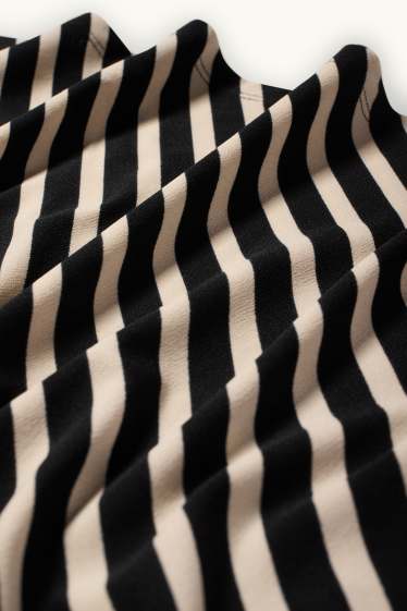 Women - Skirt - striped - black / beige