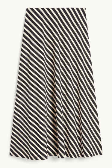Women - Skirt - striped - black / beige