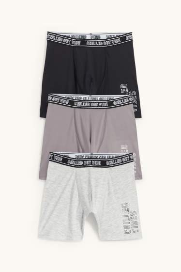 Enfants garçons - Lot de 3 - caleçons - noir