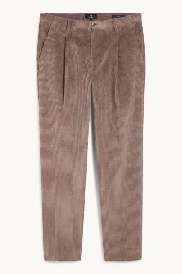 Bărbați - Pantaloni modulari din catifea - regular fit - stretch - maro