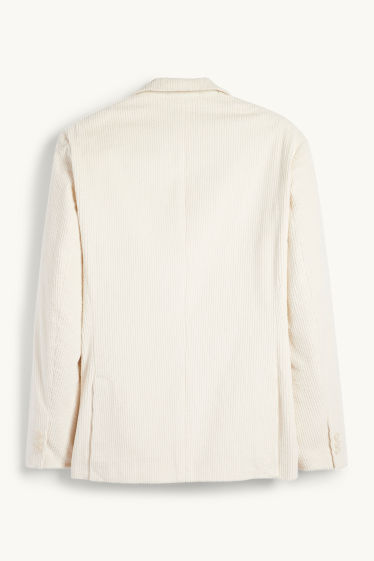 Herren - Cord-Baukasten-Sakko - Regular Fit - Stretch - cremeweiß