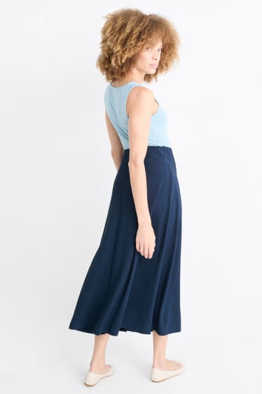 Femmes - Jupe - finition texturée - bleu foncé