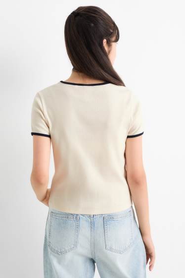 Children Girls - Harry Potter - short sleeve T-shirt - ribbed - cremewhite