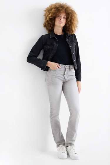 Femmes - Vintage straight jean - mid waist - LYCRA® - jean gris clair