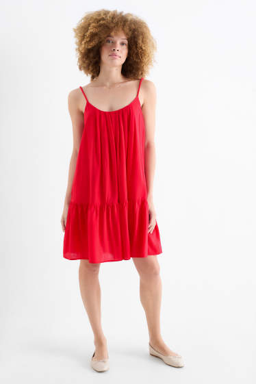 Dames - A-lijn-jurk - rood