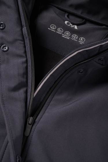 Femmes - Veste à coquille souple à capuche - déperlante - 4 Way Stretch - bleu foncé