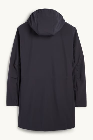 Femmes - Veste à coquille souple à capuche - déperlante - 4 Way Stretch - bleu foncé