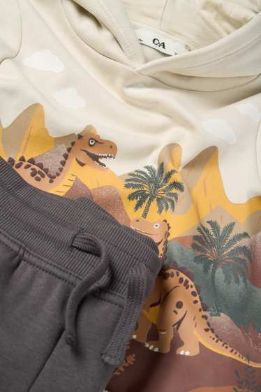 Copii - Băieți - Dinozaur - set - hanorac și pantaloni de trening - 2 piese - gri / bej