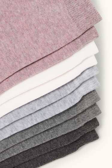 Femmes - Lot de 10 paires - chaussettes - gris / rose