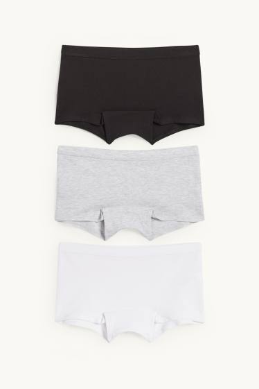 Bambine - Confezione da 3 - boxer - nero / bianco