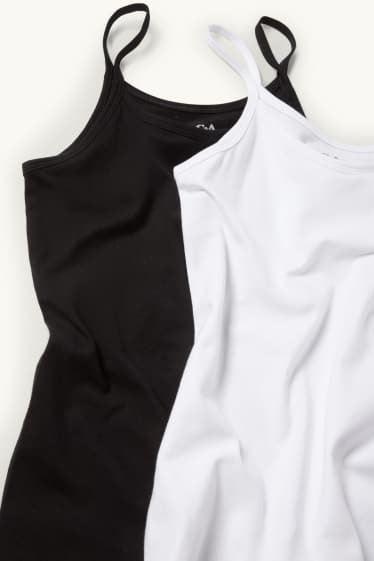 Kinder Mädchen - Multipack 2er - Singlet - schwarz / weiß